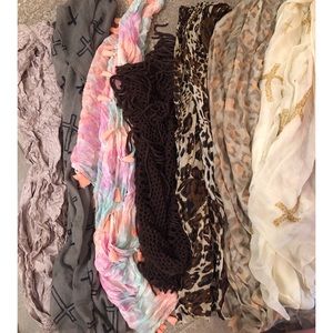 7 Scarves!Infinity & long.(Leopard,crosses,Solids)